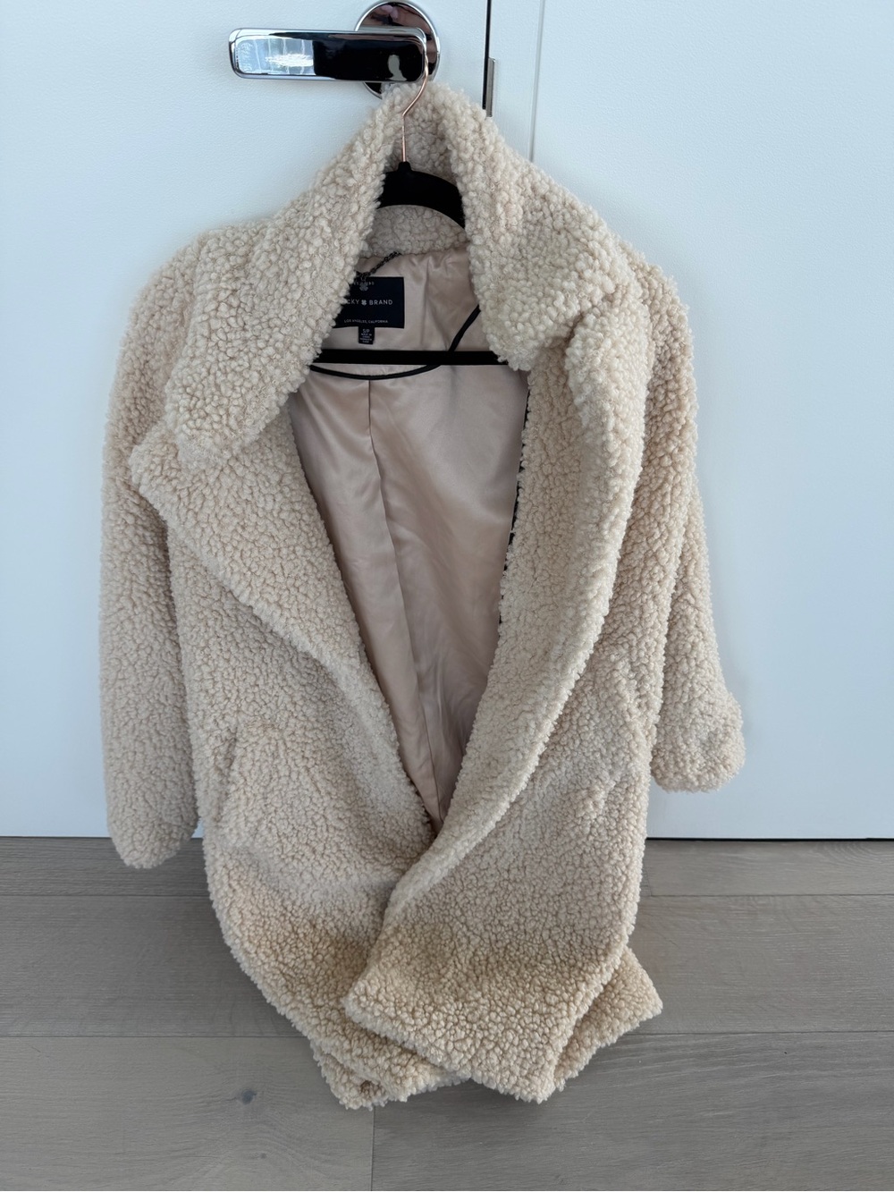 Lucky Brand Cream Teddy Jacket with Collar
